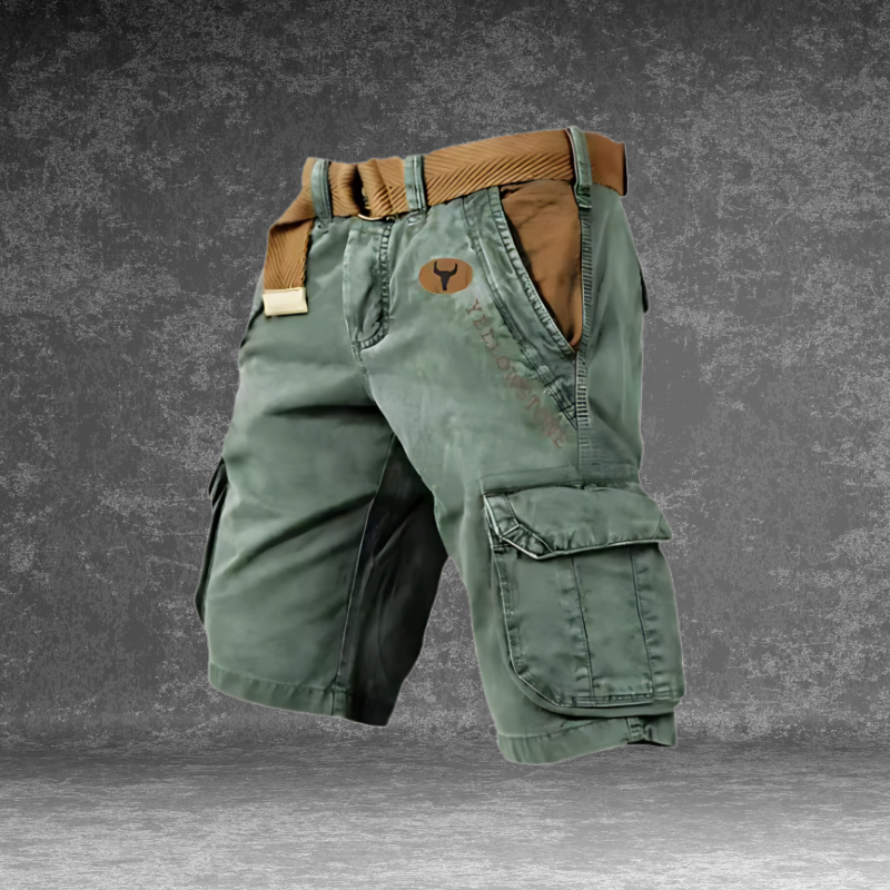Homme Short Cargo Multi-Poches avec Ceinture