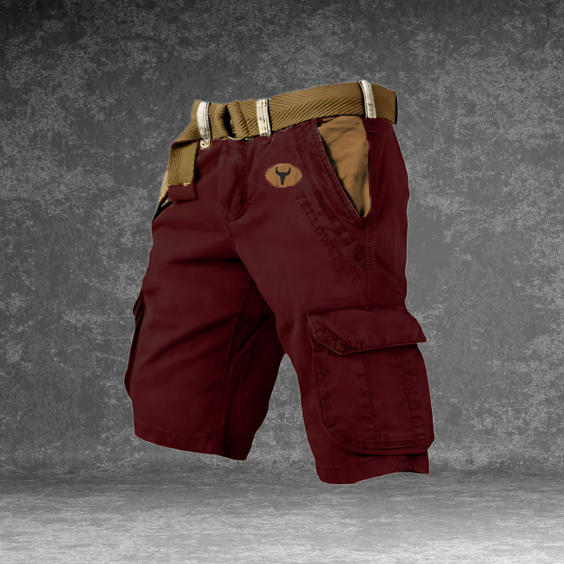 Homme Short Cargo Multi-Poches avec Ceinture