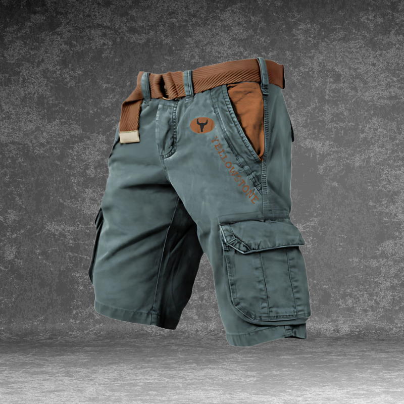 Homme Short Cargo Multi-Poches avec Ceinture