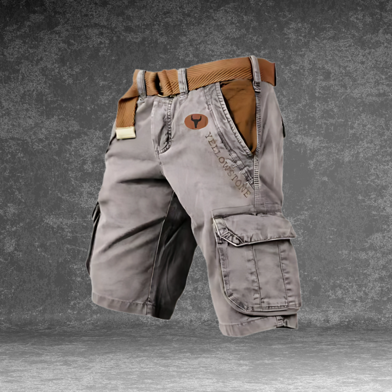 Homme Short Cargo Multi-Poches avec Ceinture