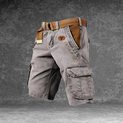 Homme Short Cargo Multi-Poches avec Ceinture