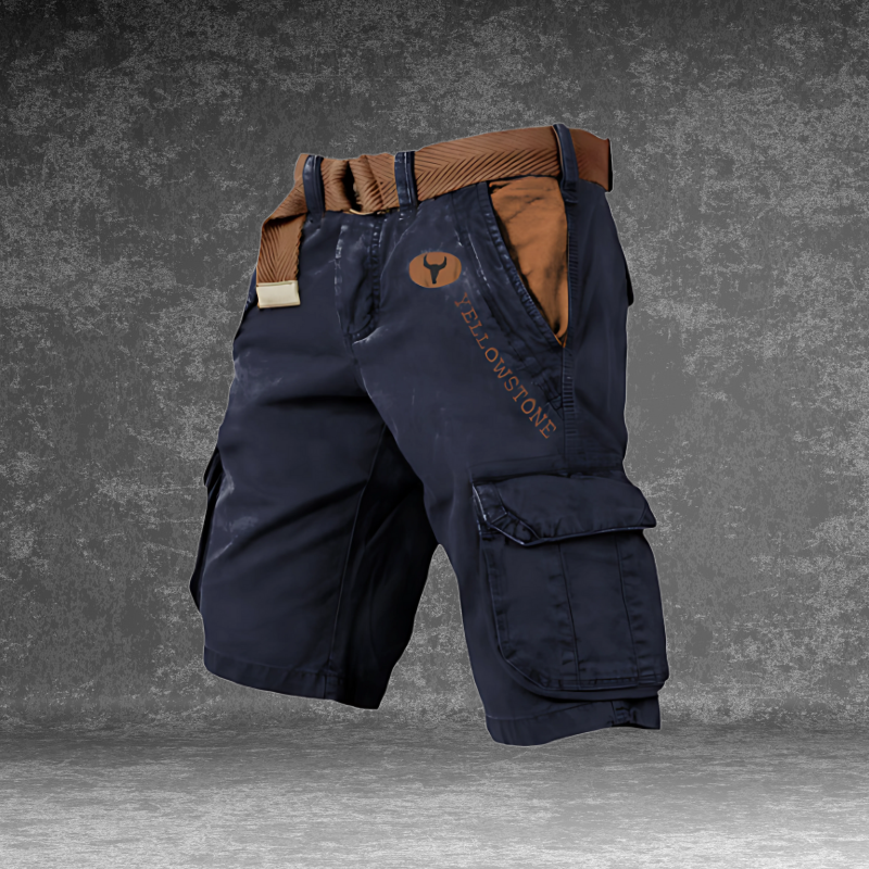 Homme Short Cargo Multi-Poches avec Ceinture