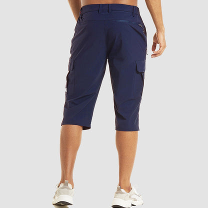 Homme Short Cargo Trois-Quarts avec Poches Latérales et Fermeture Zippée