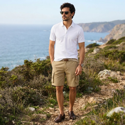Homme Short Cargo Utilitaire avec Poches Multiples et Ceinture