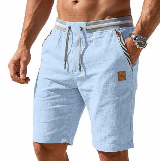 Homme Short Casual avec Cordon de Serrage et Ceinture Élastique Rayée