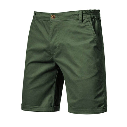 Homme Short Chino avec Ceinture Élastique et Revers