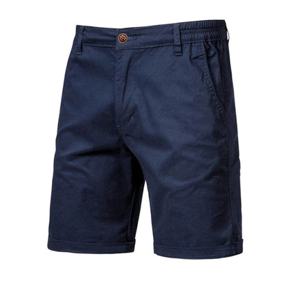 Homme Short Chino avec Ceinture Élastique et Revers