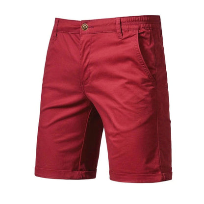 Homme Short Chino avec Ceinture Élastique et Revers