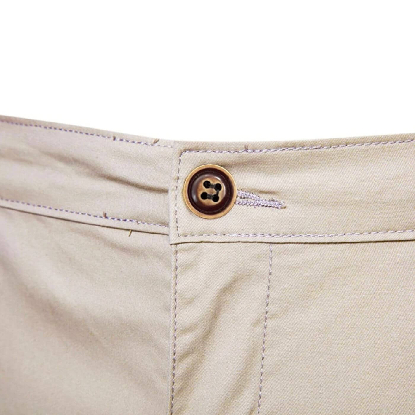 Homme Short Chino avec Ceinture Élastique et Revers