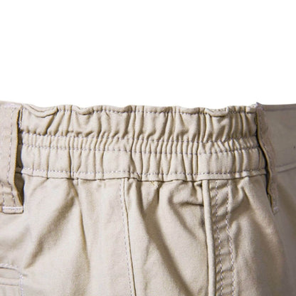 Homme Short Chino avec Ceinture Élastique et Revers