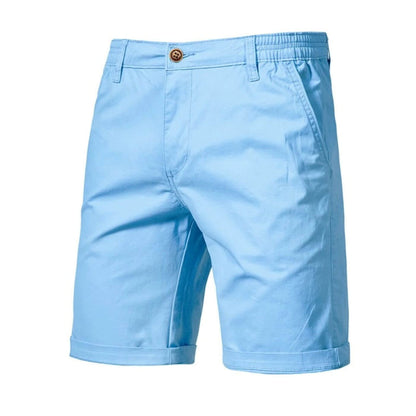 Homme Short Chino avec Ceinture Élastique et Revers