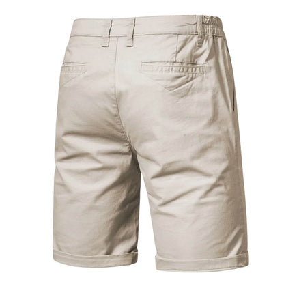 Homme Short Chino avec Ceinture Élastique et Revers