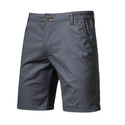Homme Short Chino avec Ceinture Élastique et Revers