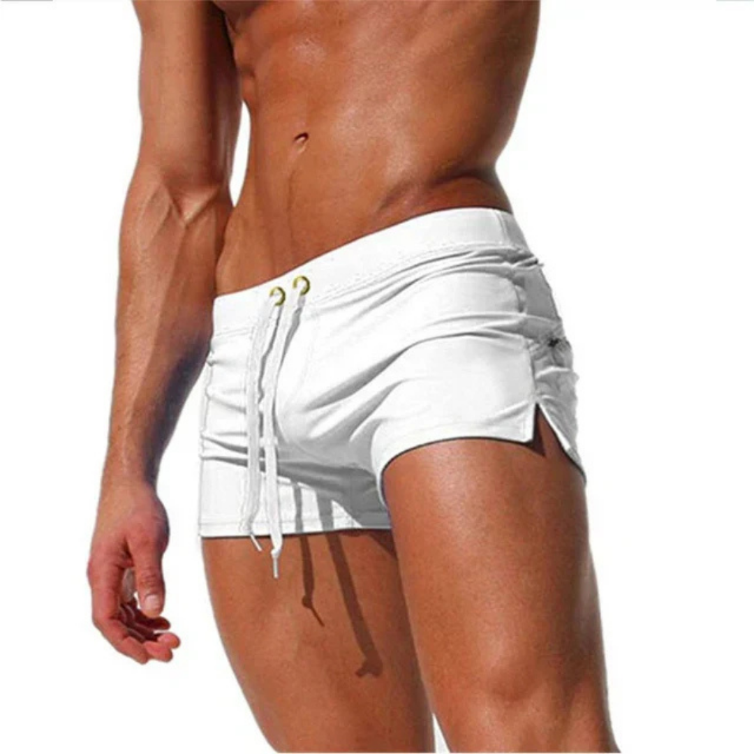 Homme Short de Bain Ajusté avec Cordon Réglable et Ceinture Contrastée