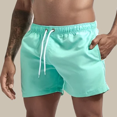 Homme Short de Bain Court avec Poches et Cordon de Serrage