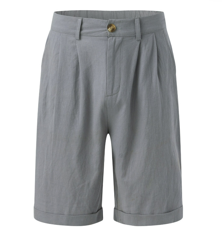 Homme Short Habillé à Plis avec Revers