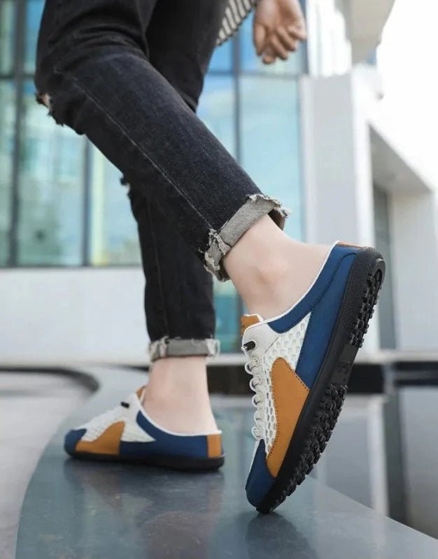 Homme Sneakers sans Talon à Lacets avec Bout Fermé et Semelle Profilée