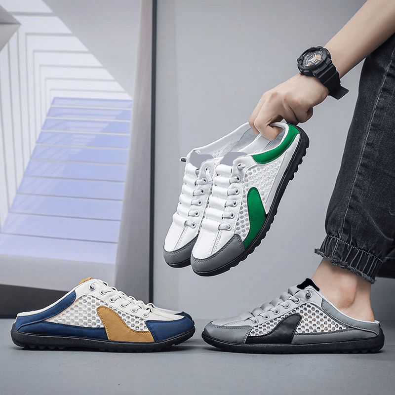 Homme Sneakers sans Talon à Lacets avec Bout Fermé et Semelle Profilée