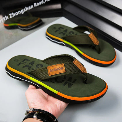Homme Tongs à Lanières Multicolores avec Semelle Antidérapante