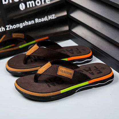 Homme Tongs à Lanières Multicolores avec Semelle Antidérapante