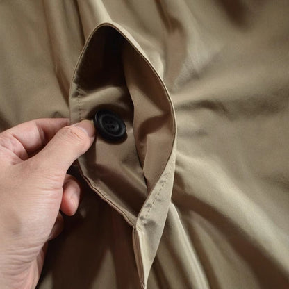 Homme Trench-coat mi-long Coupe Ajustée avec Doublure Matelassée et Fermeture Boutonnée