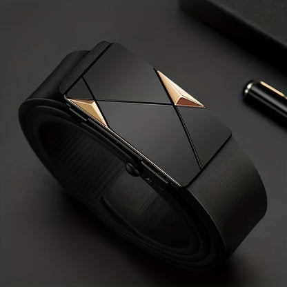 Men's Automatic Buckle Belt with Ratchet Closure