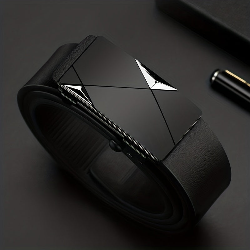 Men's Automatic Buckle Belt with Ratchet Closure