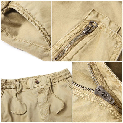 Men's Cargo Joggers with Drawstring Waist and Ribbed Cuffs