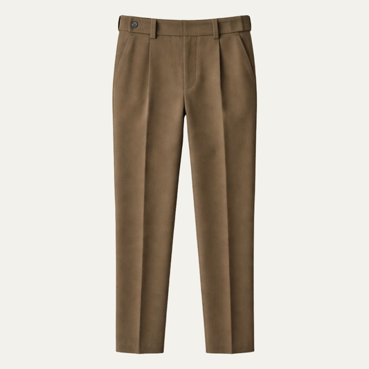 Men's High-Waisted Pleated Dress Pants with Straight Cut - 1