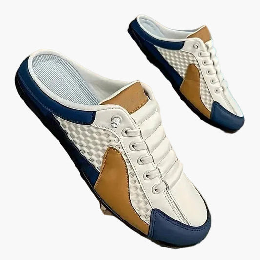 Men's Lace-Up Sneakers without Heel, Closed Toe and Textured Sole - 1