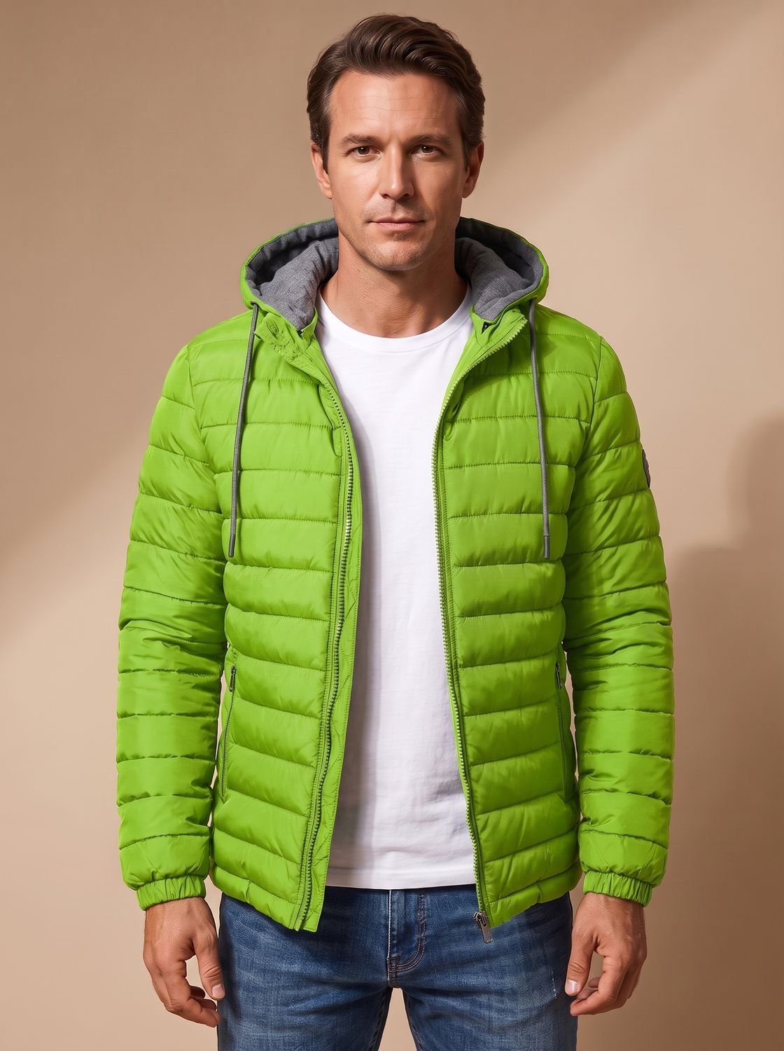 Men's Lightweight Quilted Puffer Jacket with Hood