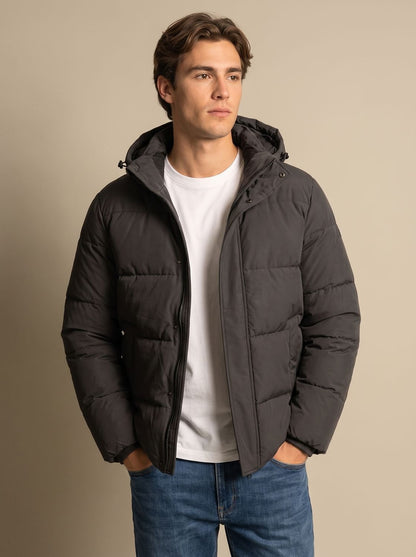 Men's Lightweight Quilted Puffer Jacket with Hood