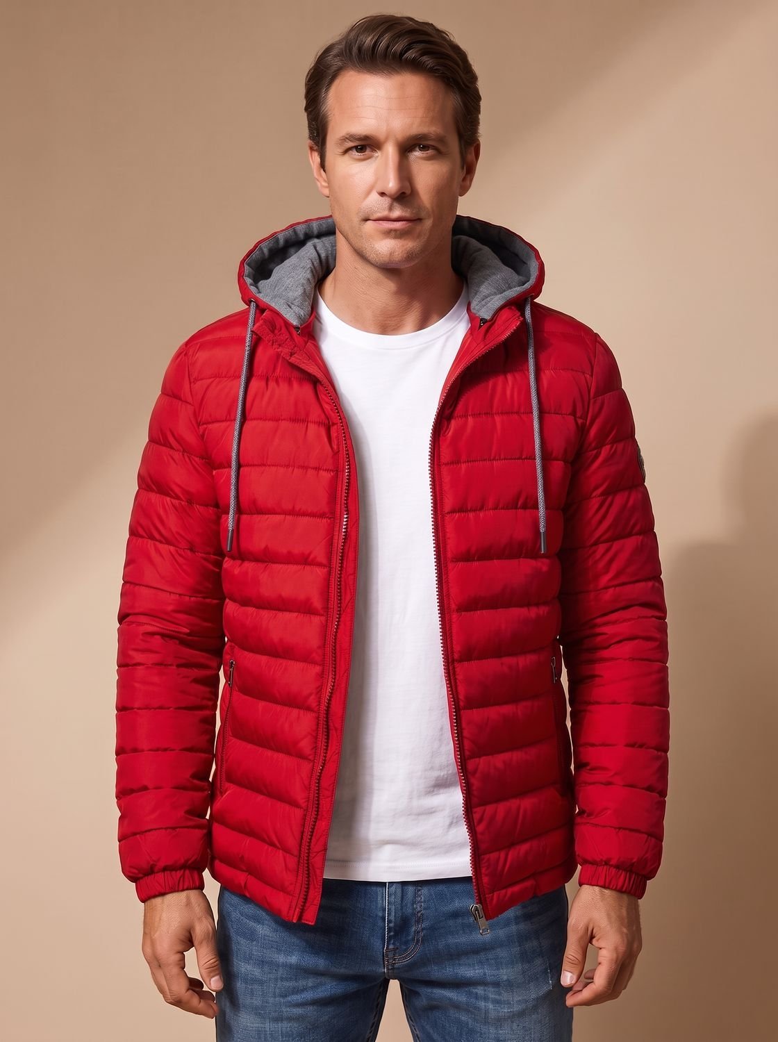 Men's Lightweight Quilted Puffer Jacket with Hood