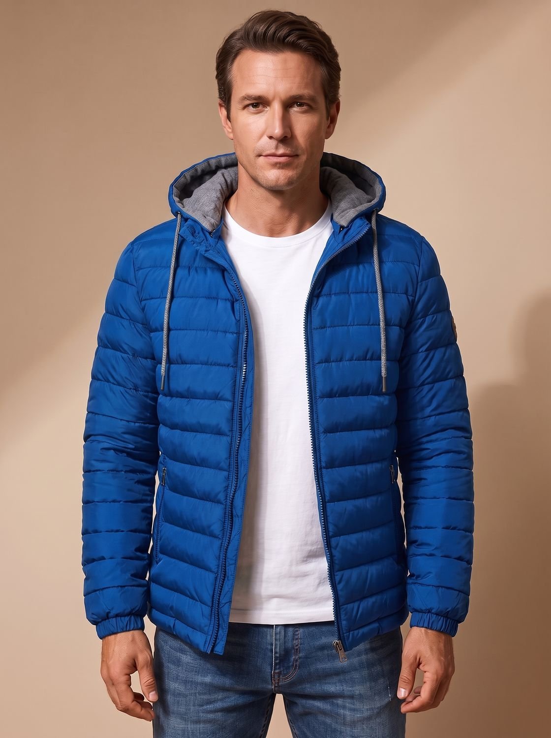 Men's Lightweight Quilted Puffer Jacket with Hood