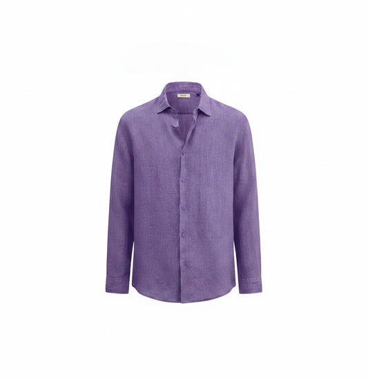 Men's Long Sleeve Shirt with Classic Collar and Buttons Regular Fit - 1