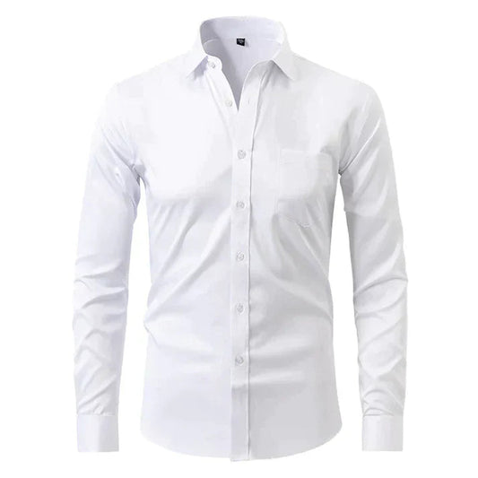 Men's Long Sleeve Slim Fit Non-Iron Shirt with Classic Collar - 1