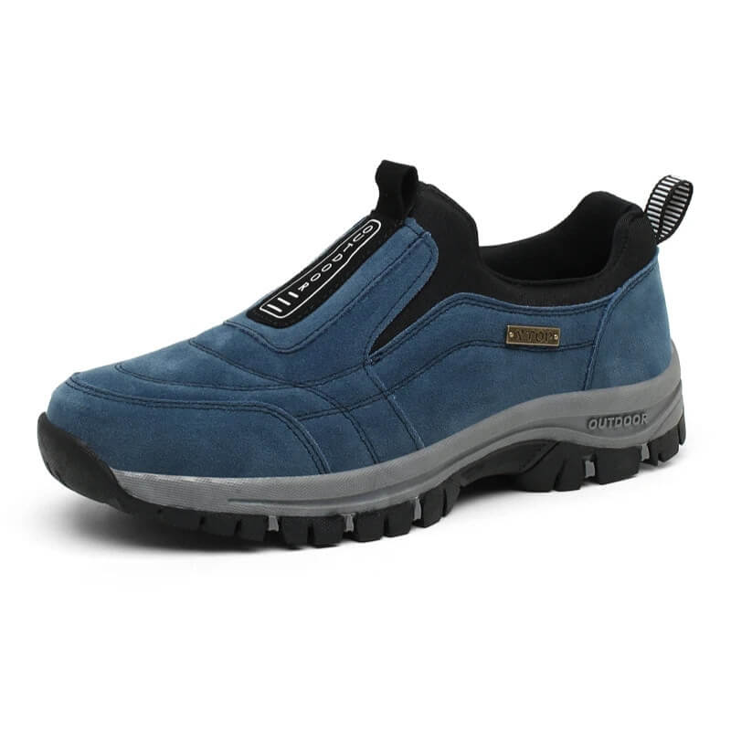 Men's Orthopedic Hiking Shoes Slip-On with Round Toe and Rubber Outsole