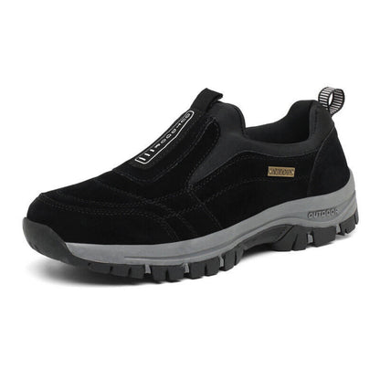 Men's Orthopedic Hiking Shoes Slip-On with Round Toe and Rubber Outsole