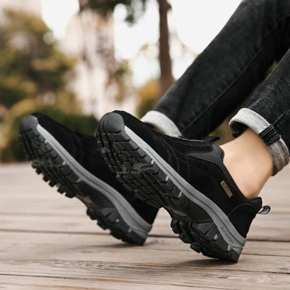 Men's Orthopedic Hiking Shoes Slip-On with Round Toe and Rubber Outsole