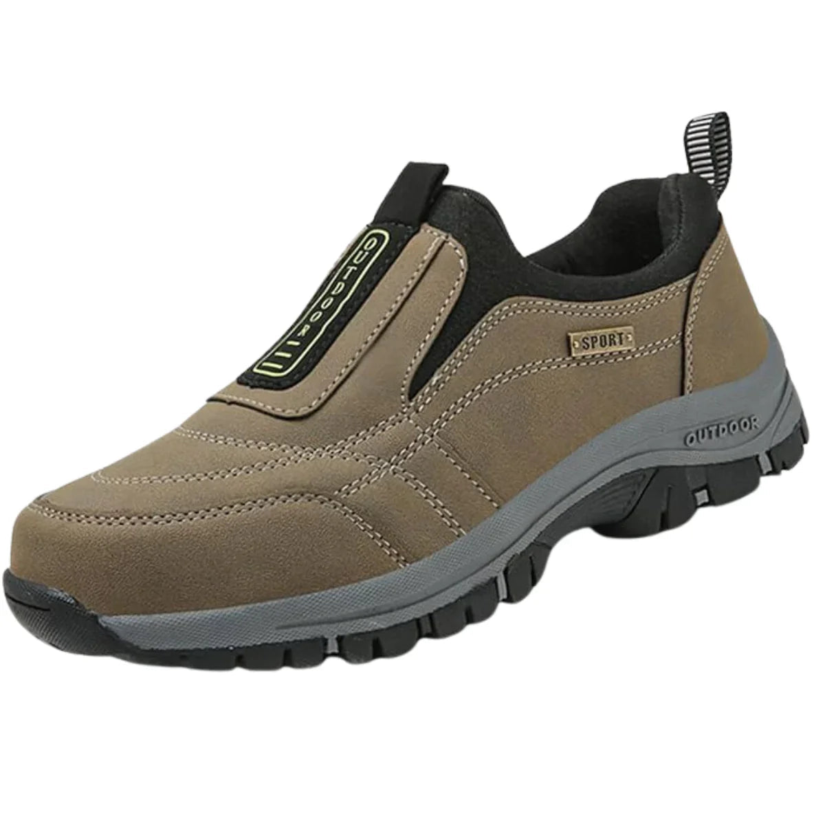 Men's Orthopedic Hiking Shoes Slip-On with Round Toe and Rubber Outsole