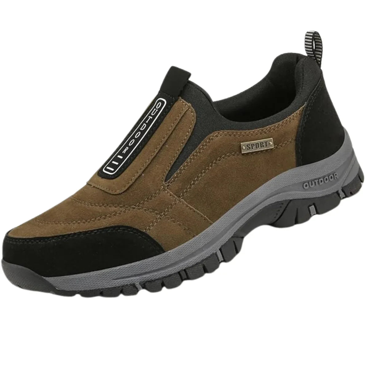 Men's Orthopedic Hiking Shoes Slip-On with Round Toe and Rubber Outsole