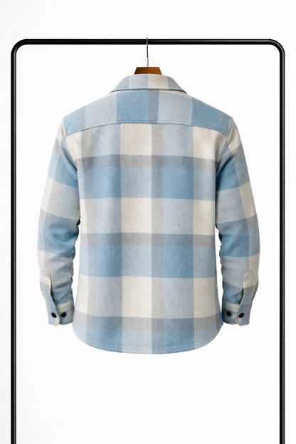 Men's Plaid Overshirt Shirt Jacket with Chest Pocket