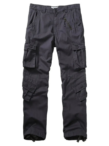 Men's Relaxed Multi-Pocket Cargo Pants with Toggle Hems and Belt Loops
