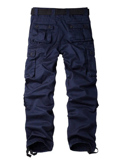 Men's Relaxed Multi-Pocket Cargo Pants with Toggle Hems and Belt Loops