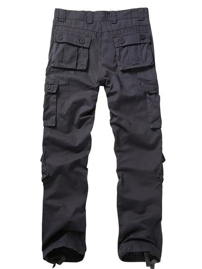 Men's Relaxed Multi-Pocket Cargo Pants with Toggle Hems and Belt Loops