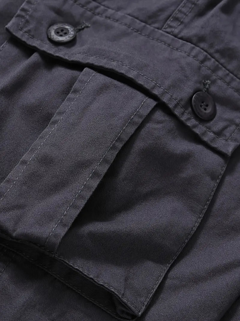 Men's Relaxed Multi-Pocket Cargo Pants with Toggle Hems and Belt Loops