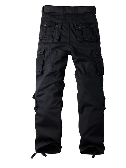 Men's Relaxed Multi-Pocket Cargo Pants with Toggle Hems and Belt Loops