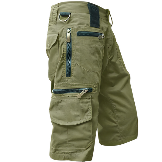 Men's Tactical Cargo Shorts with Multiple Zippered Pockets - 1