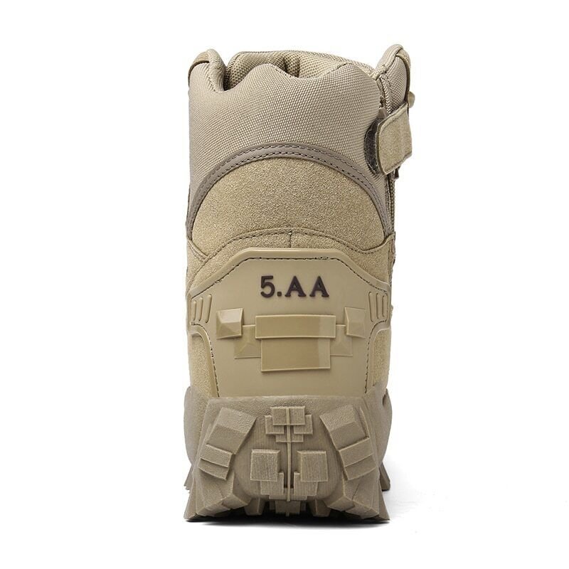 Men's Waterproof Tactical Work Boots with Side Zip and Speed Lace Hooks