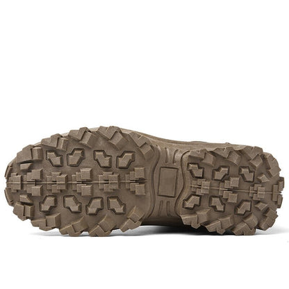Men's Waterproof Tactical Work Boots with Side Zip and Speed Lace Hooks